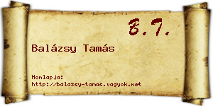 Balázsy Tamás névjegykártya