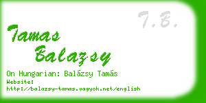 tamas balazsy business card